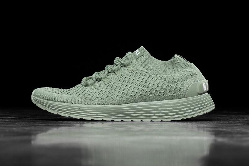 Green Nobull Seafoam Reflective Knit Runner Women\'s Running Shoes | CA B1716E